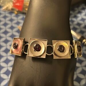 Vintage button??? Silver  Bracelet .